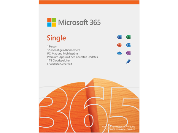 Microsoft 365 Single - Box-Pack (1 Jahr) - 1 Person