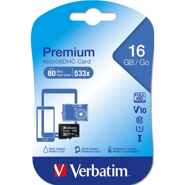 16 GB Verbatim Premium MicroSDHC